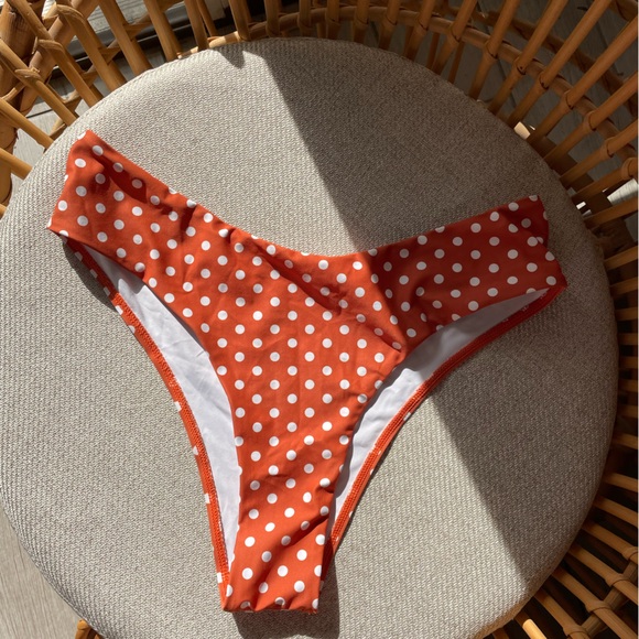 Orange & White Polka Dot Bathing Suite - Picture 6 of 7